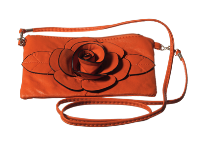 'Naisten käsilaukku, kukka, oranssi'
